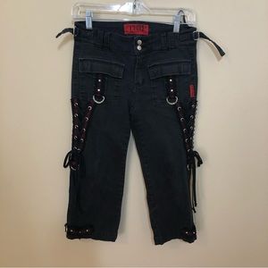 Tripp NYC✖️Vintage Laced-Up capris D-Ring Size 3